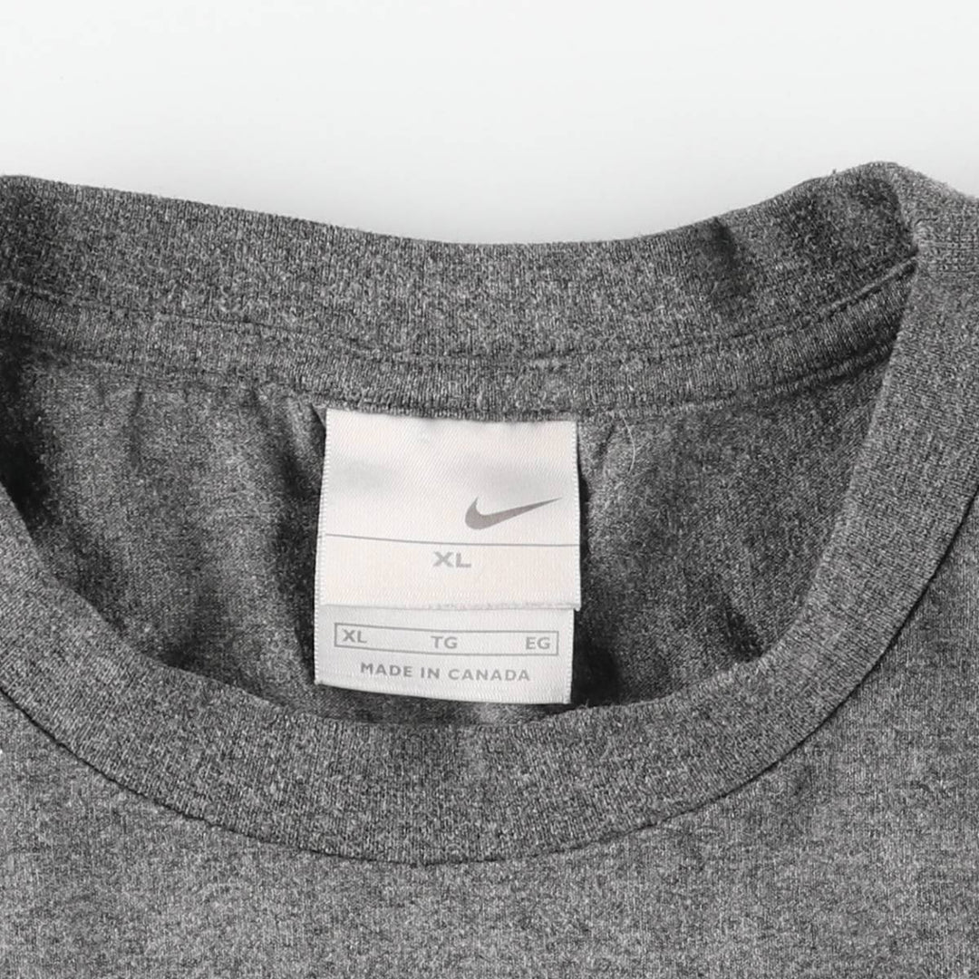 2000'S Nike Logo T-Shirt, Made in Canada, Men's Size XL (approx.) polyester gray type Vintage Second Hand