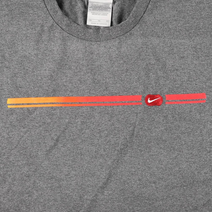 2000'S Nike Logo T-Shirt, Made in Canada, Men's Size XL (approx.) polyester gray type Vintage Second Hand