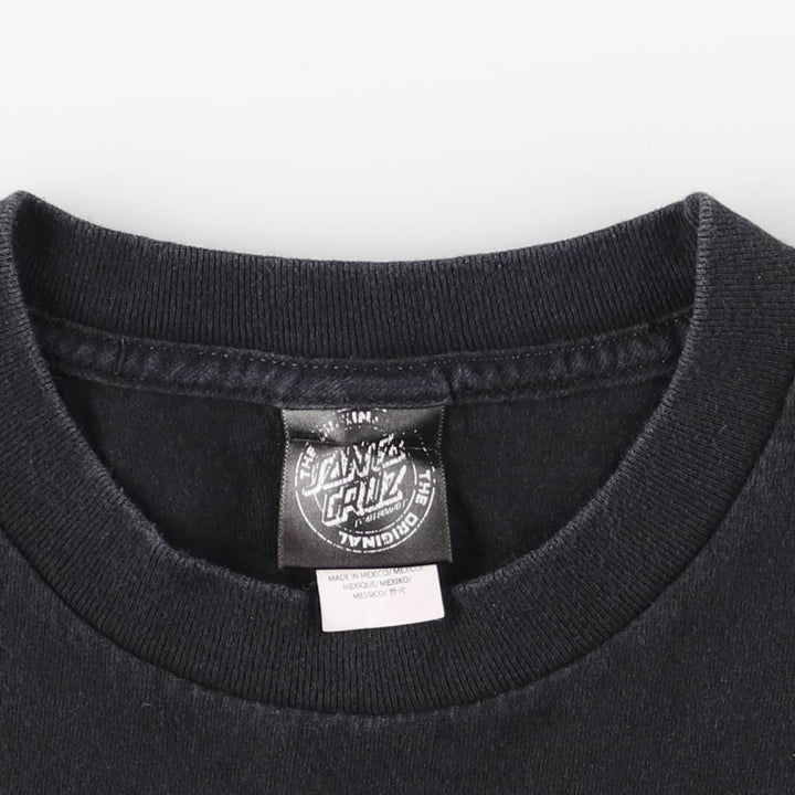 Santa Cruz back logo surf skate t-shirt, men's size M (approx.) cotton black type Vintage Second Hand