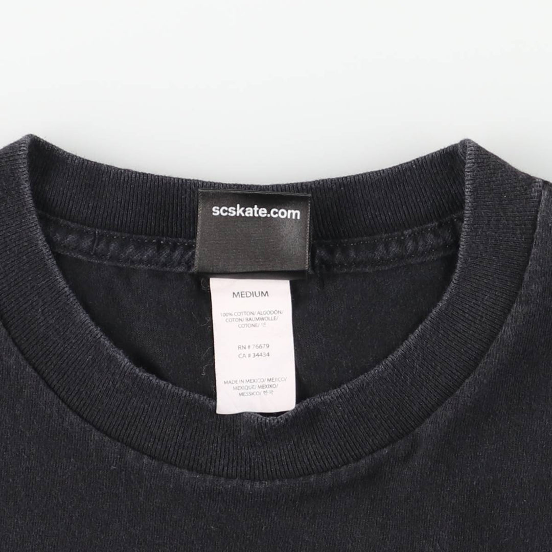 Santa Cruz back logo surf skate t-shirt, men's size M (approx.) cotton black type Vintage Second Hand