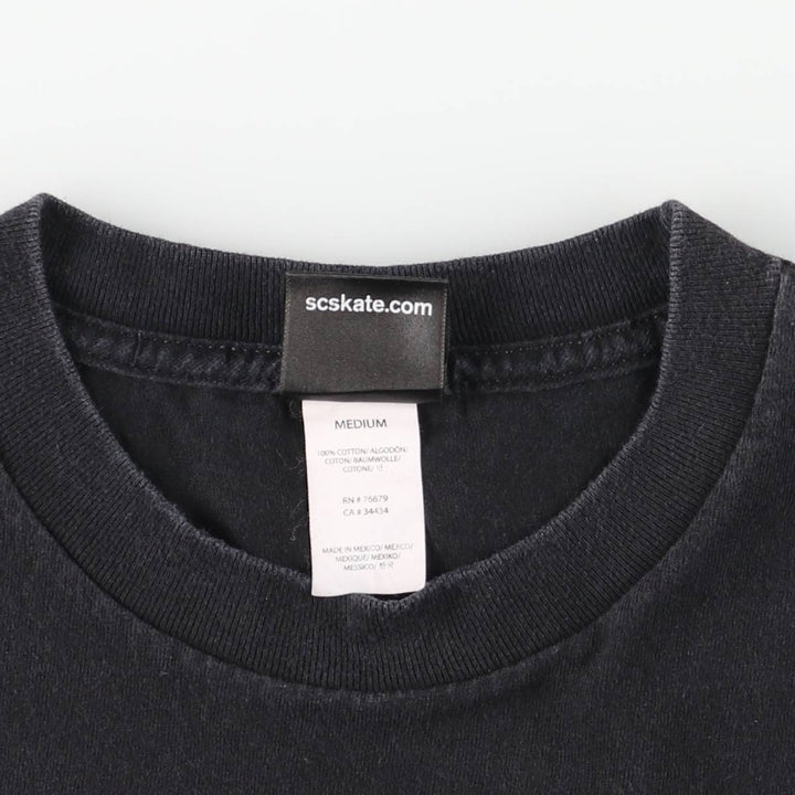Santa Cruz back logo surf skate t-shirt, men's size M (approx.) cotton black type Vintage Second Hand