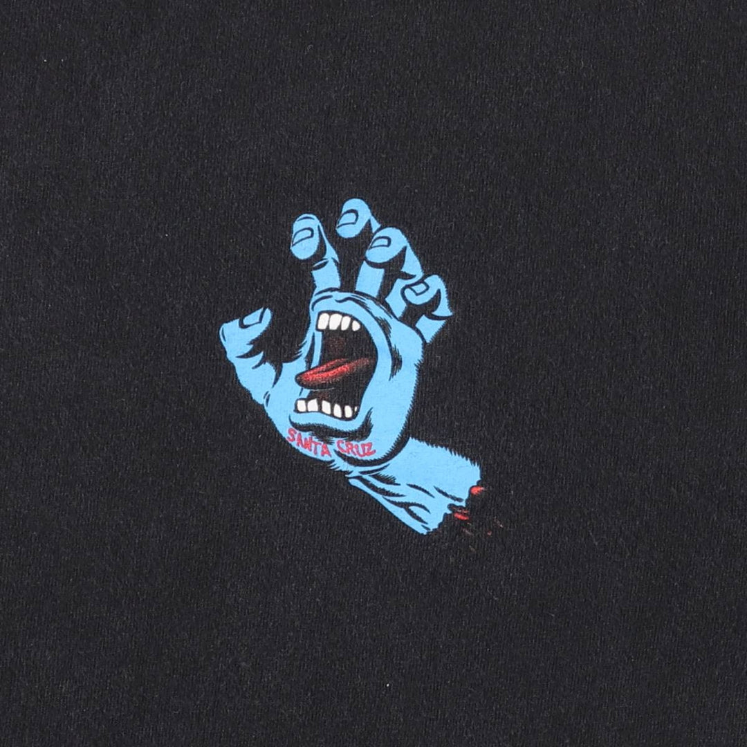 Santa Cruz back logo surf skate t-shirt, men's size M (approx.) cotton black type Vintage Second Hand