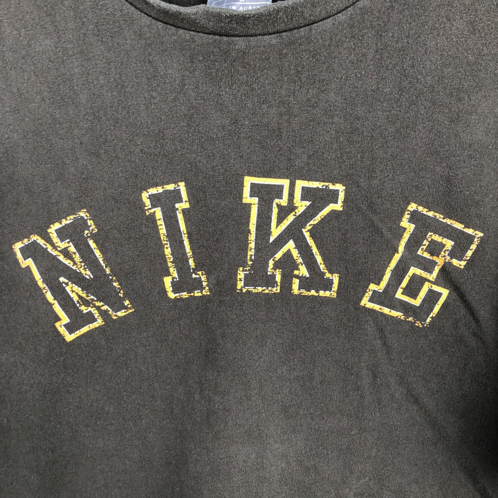 00'S Nike logo print T-shirt, men's size L cotton Khaki type Vintage Second Hand