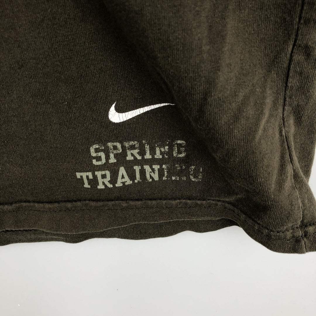 00'S Nike logo print T-shirt, men's size L cotton Khaki type Vintage Second Hand