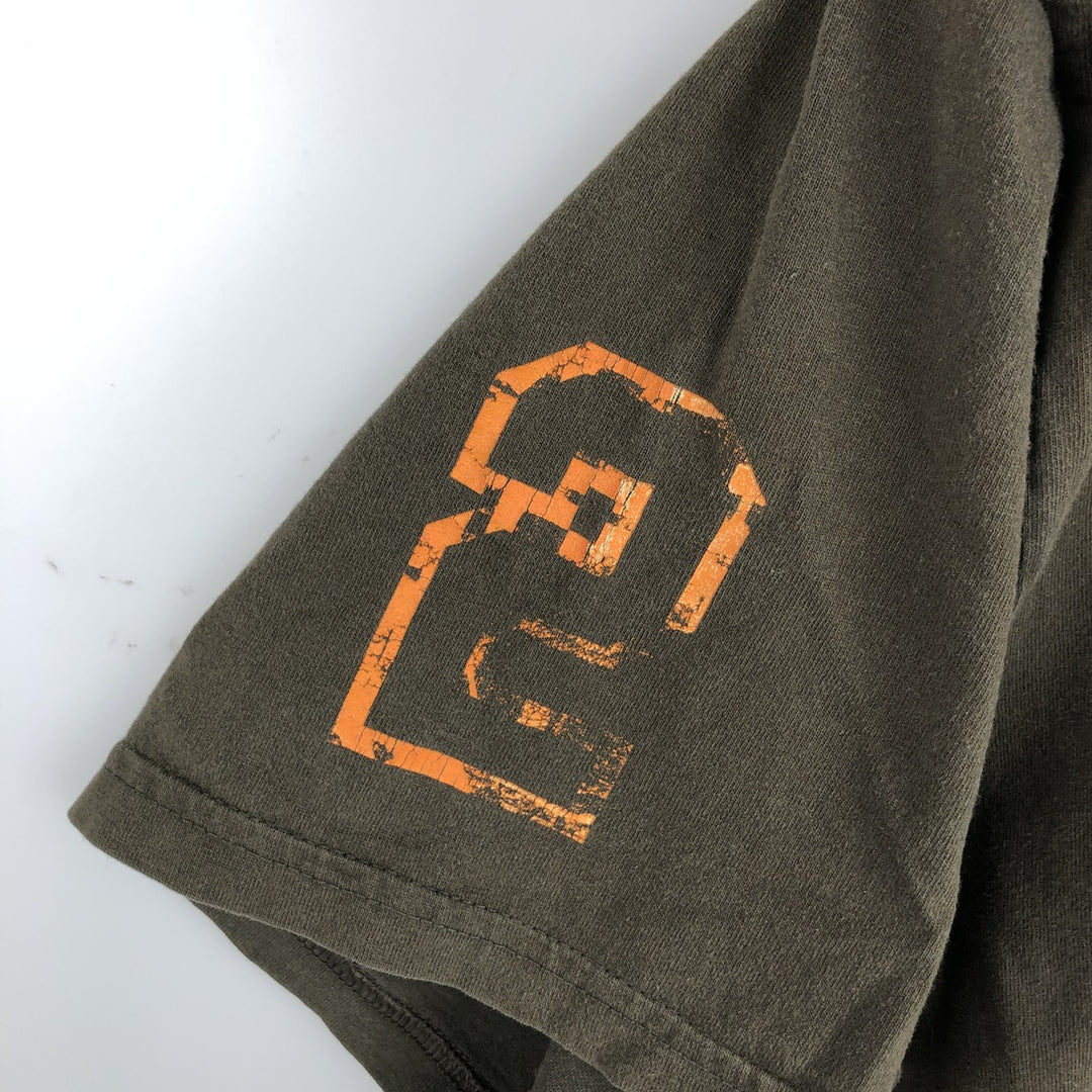 00'S Nike logo print T-shirt, men's size L cotton Khaki type Vintage Second Hand
