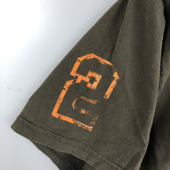 00'S Nike logo print T-shirt, men's size L cotton Khaki type Vintage Second Hand