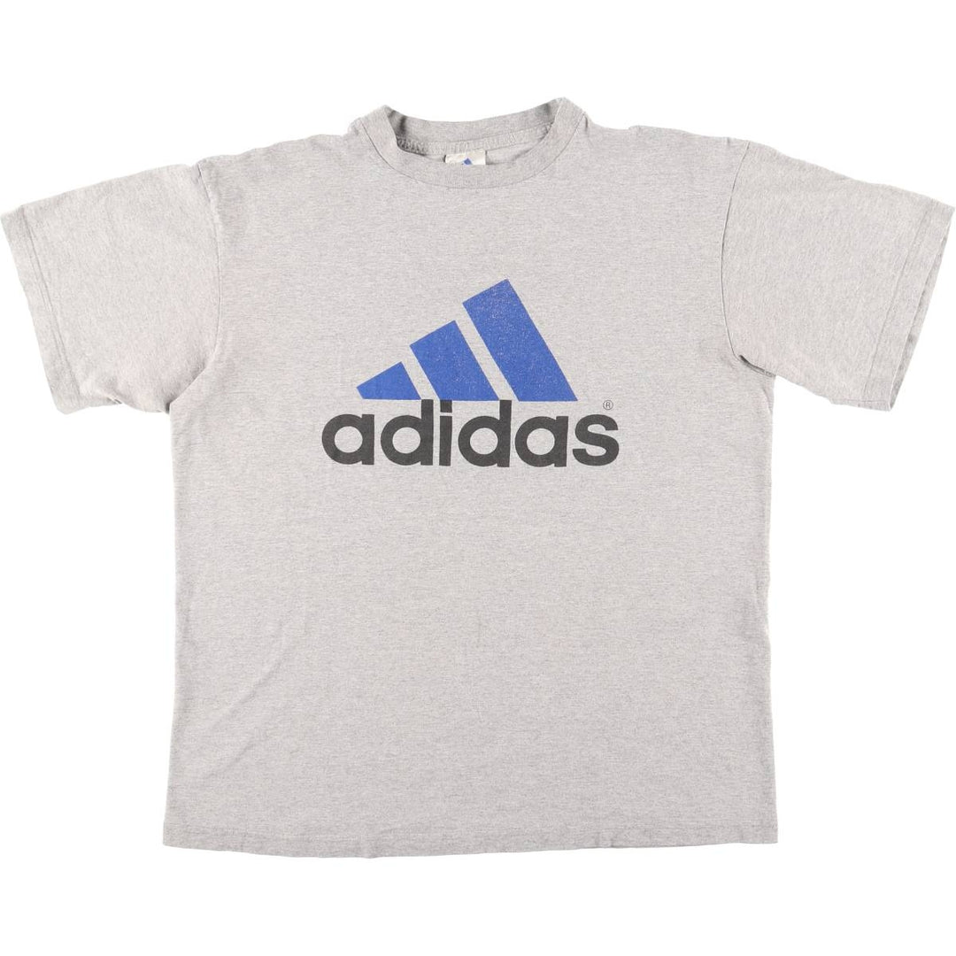 90s-00'S Adidas logo print t-shirt, made in Canada, men's size L equivalent, vintage. cotton gray type Vintage Second Hand