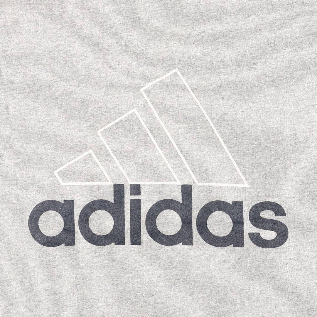 00'S Adidas logo print T-shirt, men's size L unclear gray type Vintage Second Hand