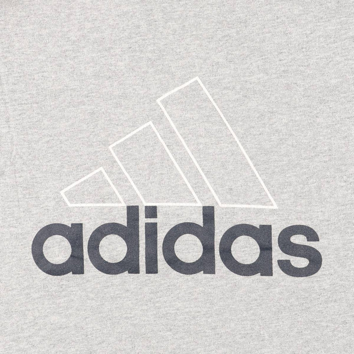 00'S Adidas logo print T-shirt, men's size L unclear gray type Vintage Second Hand