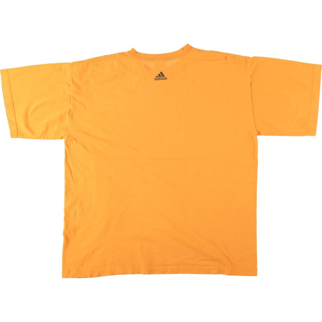 00'S Adidas logo print T-shirt, men's XL size cotton yellow type Vintage Second Hand