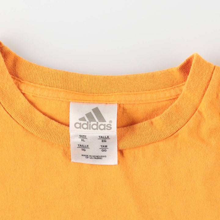 00'S Adidas logo print T-shirt, men's XL size cotton yellow type Vintage Second Hand