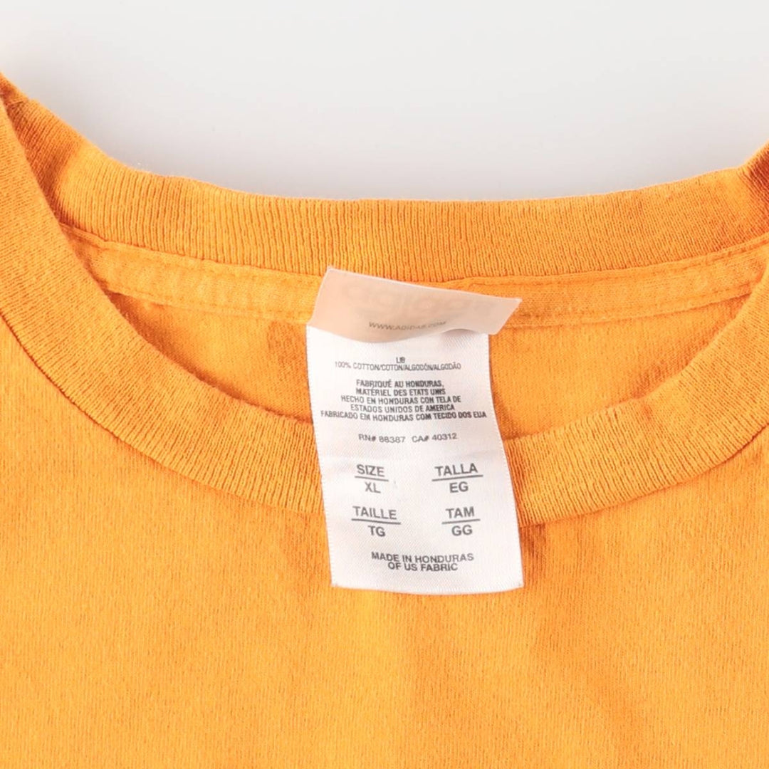 00'S Adidas logo print T-shirt, men's XL size cotton yellow type Vintage Second Hand