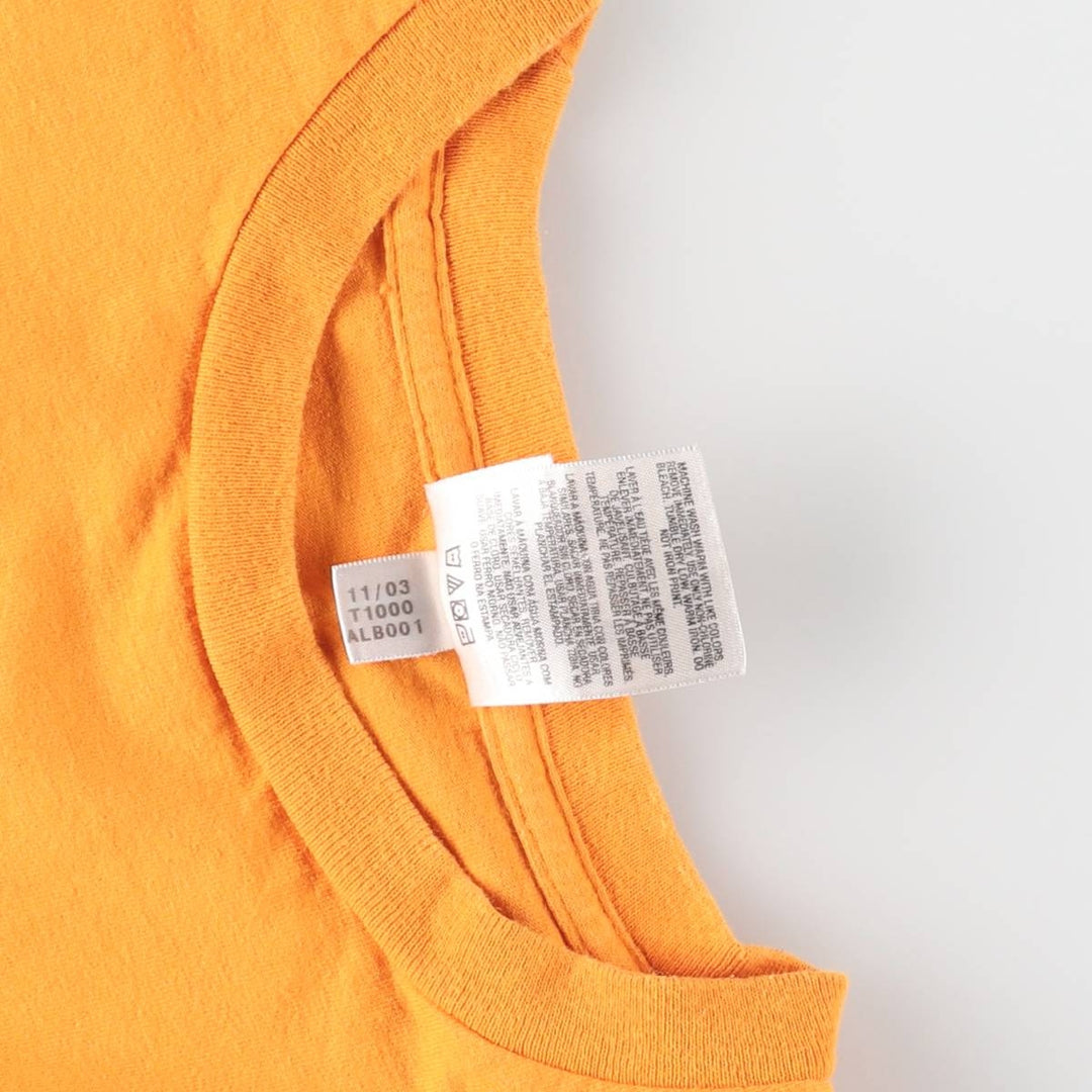 00'S Adidas logo print T-shirt, men's XL size cotton yellow type Vintage Second Hand