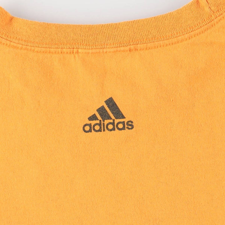 00'S Adidas logo print T-shirt, men's XL size cotton yellow type Vintage Second Hand
