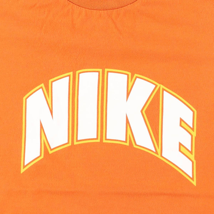 Nike logo print T-shirt, size M for men cotton orange type Vintage Second Hand