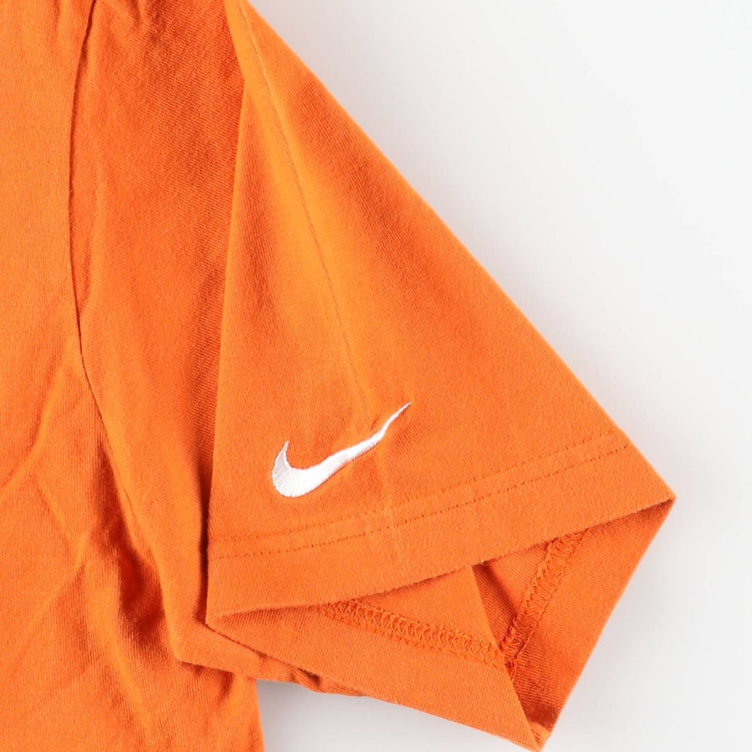 Nike logo print T-shirt, size M for men cotton orange type Vintage Second Hand