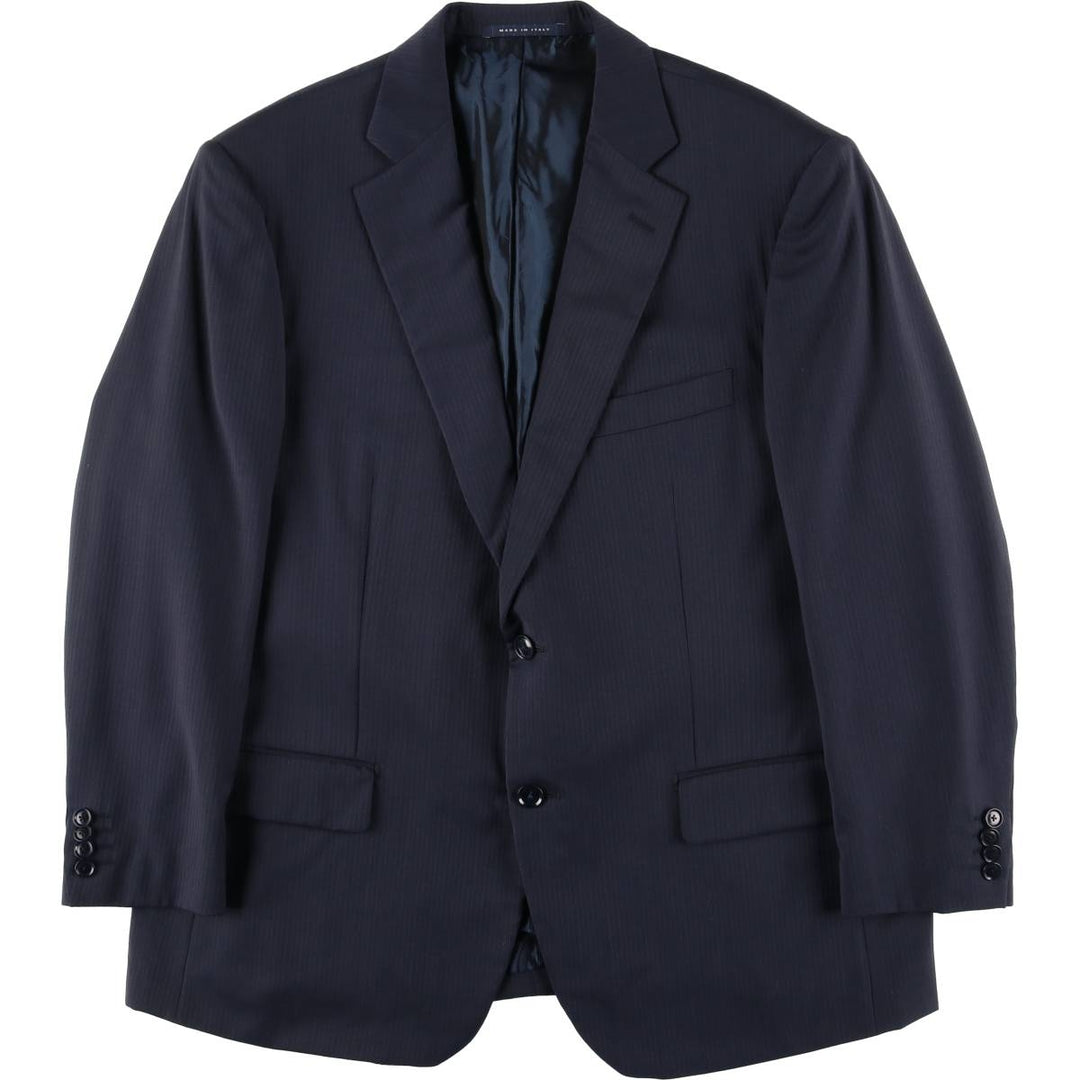 PAL ZILERI Stripe Pattern Wool Tailored Jacket, Made in Italy, Men's XL (approx.) wool navy blue type Vintage Second Hand