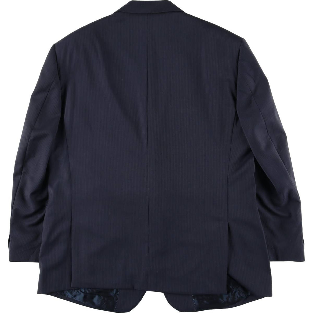 PAL ZILERI Stripe Pattern Wool Tailored Jacket, Made in Italy, Men's XL (approx.) wool navy blue type Vintage Second Hand