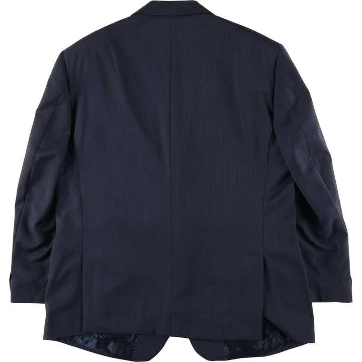 PAL ZILERI Stripe Pattern Wool Tailored Jacket, Made in Italy, Men's XL (approx.) wool navy blue type Vintage Second Hand
