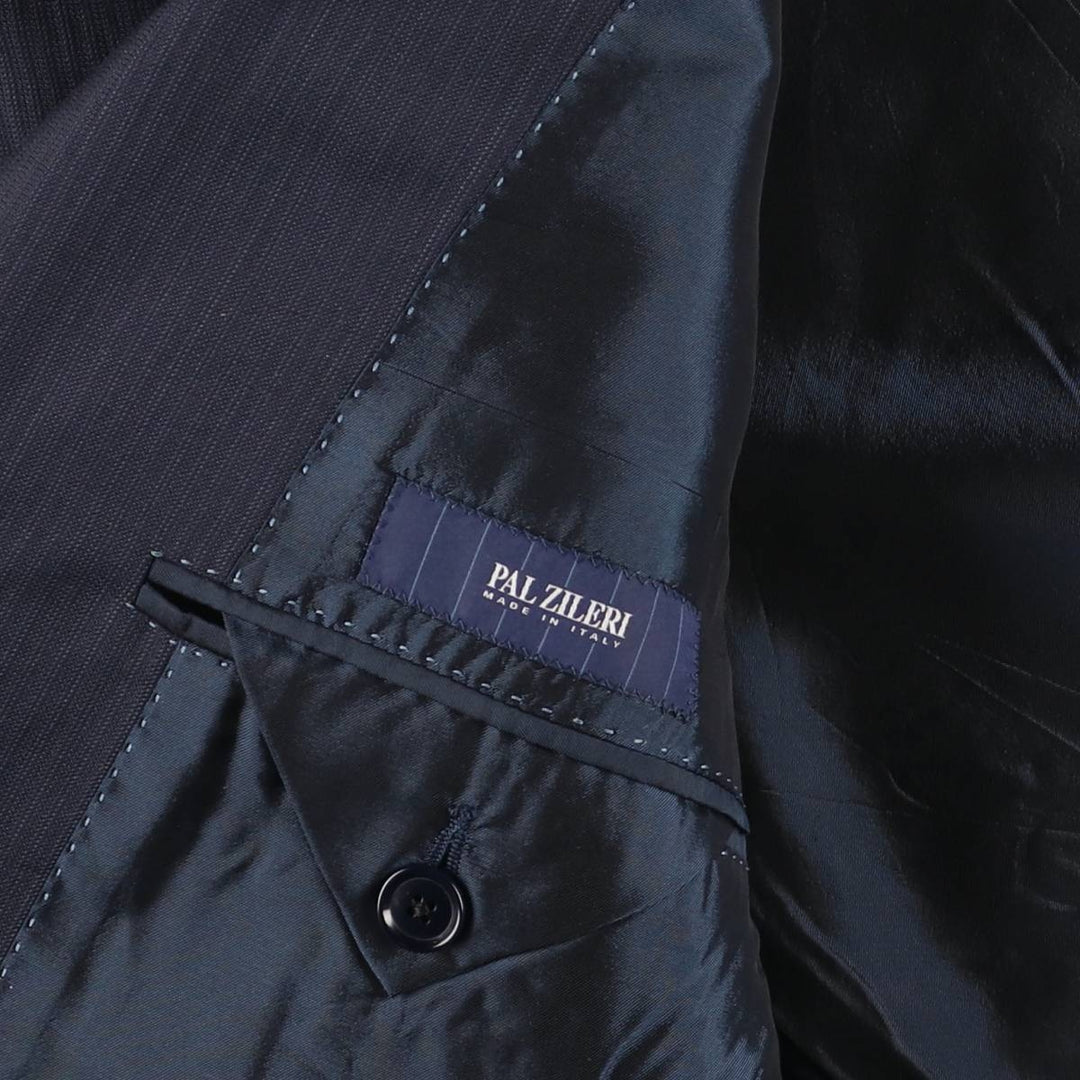PAL ZILERI Stripe Pattern Wool Tailored Jacket, Made in Italy, Men's XL (approx.) wool navy blue type Vintage Second Hand