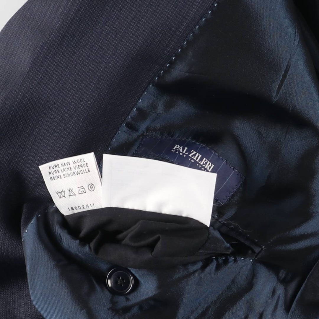 PAL ZILERI Stripe Pattern Wool Tailored Jacket, Made in Italy, Men's XL (approx.) wool navy blue type Vintage Second Hand
