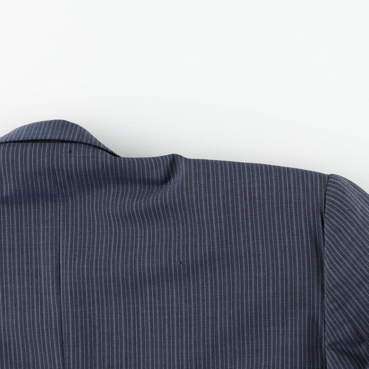 Versace Stripe Pattern Wool Tailored Jacket, Men's Size L (approx.) wool navy blue type Vintage Second Hand