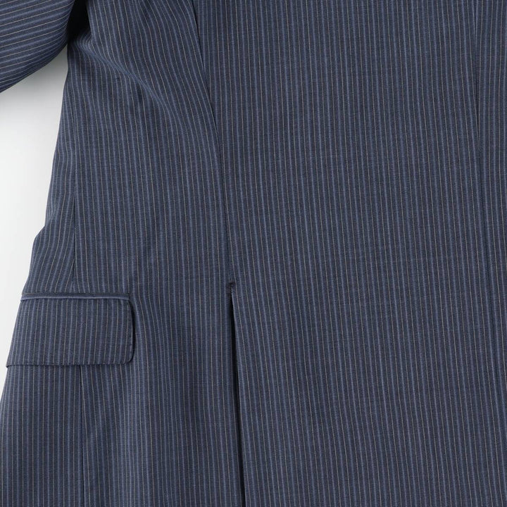 Versace Stripe Pattern Wool Tailored Jacket, Men's Size L (approx.) wool navy blue type Vintage Second Hand