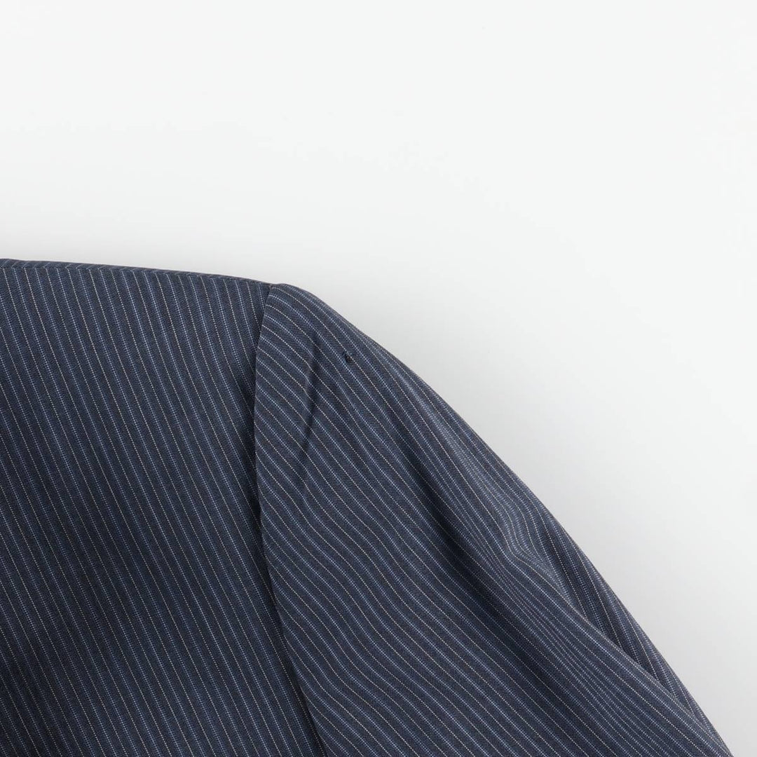 Versace Stripe Pattern Wool Tailored Jacket, Men's Size L (approx.) wool navy blue type Vintage Second Hand