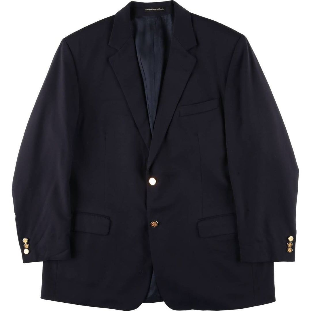 BOTANY500 Navy Blazer Tailored Jacket, Made in Canada, Men's Size L (approx.) wool navy blue type Vintage Second Hand