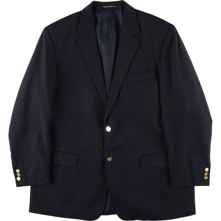 BOTANY500 Navy Blazer Tailored Jacket, Made in Canada, Men's Size L (approx.) wool navy blue type Vintage Second Hand