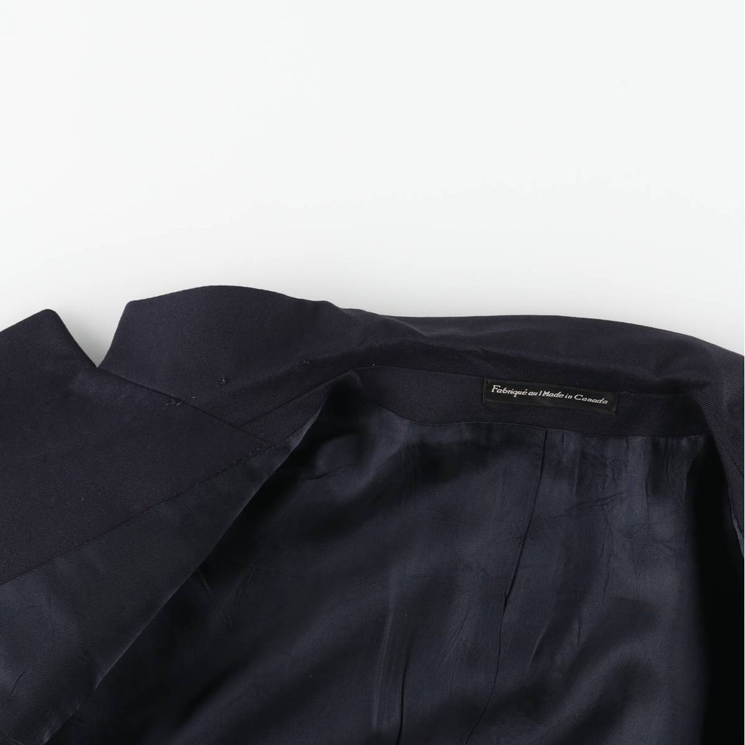 BOTANY500 Navy Blazer Tailored Jacket, Made in Canada, Men's Size L (approx.) wool navy blue type Vintage Second Hand