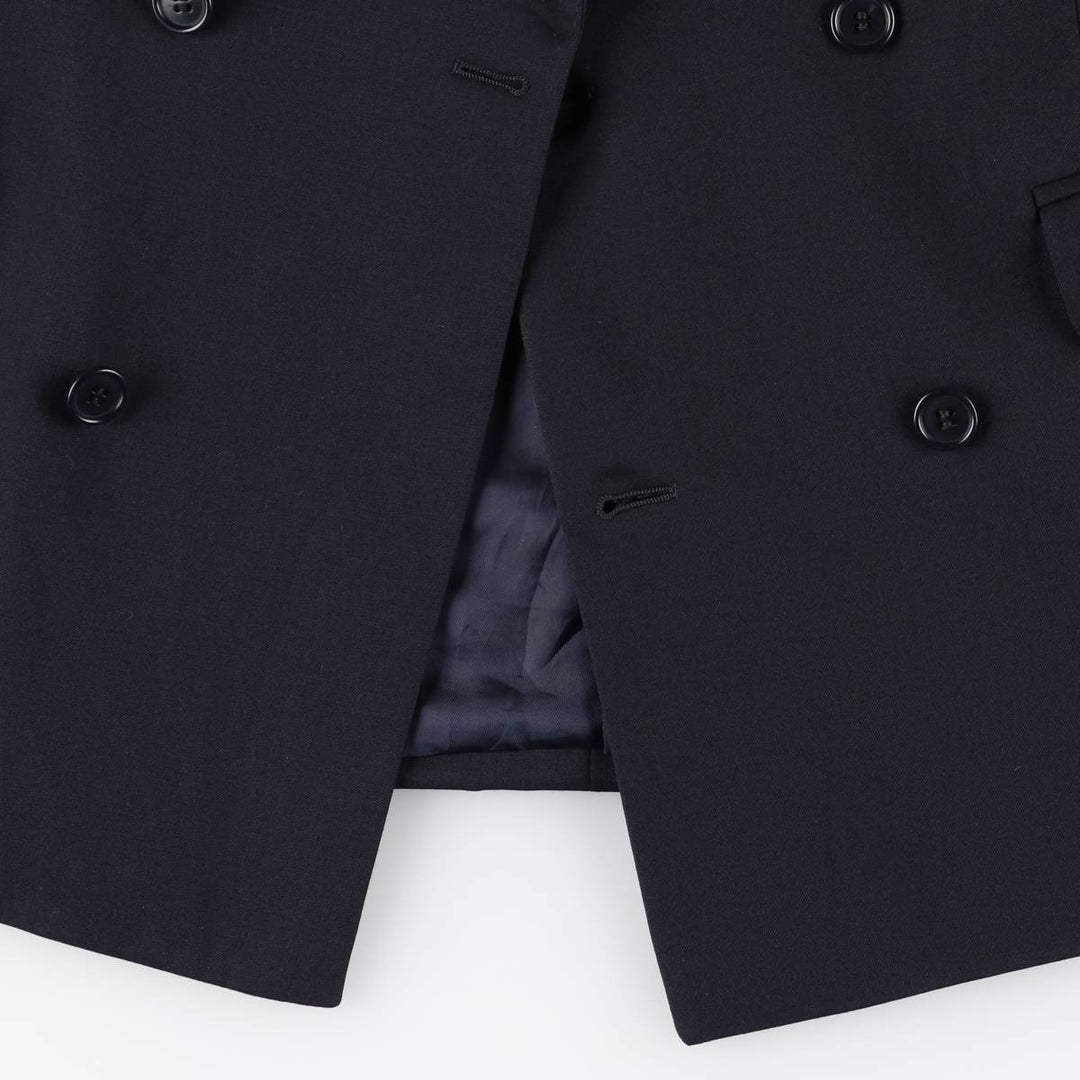 St. Michael's Marks and Spencer Double-breasted Peaked Lapel Wool Tailored Jacket, Made in Italy, Men's Size M (approx.) wool navy blue type Vintage Second Hand