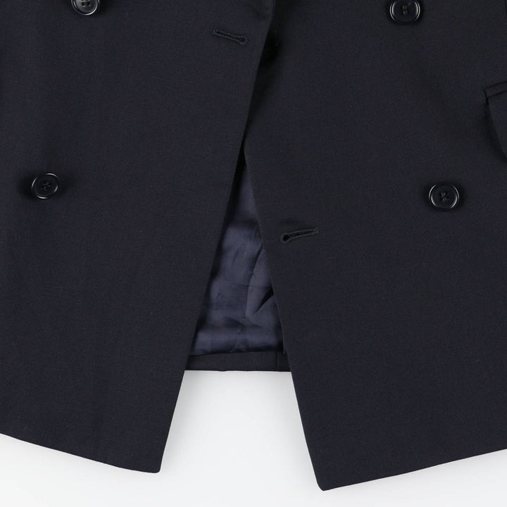 St. Michael's Marks and Spencer Double-breasted Peaked Lapel Wool Tailored Jacket, Made in Italy, Men's Size M (approx.) wool navy blue type Vintage Second Hand