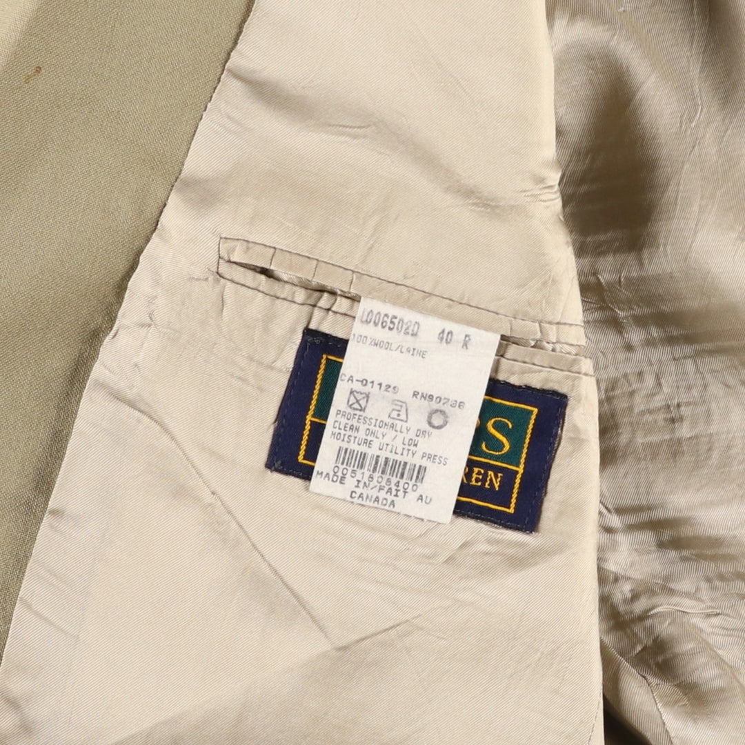 Ralph Lauren Chaps wool tailored jacket, made in Canada, men's size M wool Beige type Vintage Second Hand
