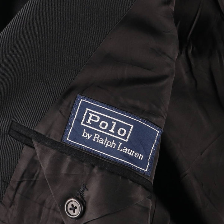 1990'S Ralph Lauren POLO by Ralph Lauren Double-breasted Peaked Lapel Blazer Tailored Jacket (Men's Size M) unclear black type Vintage Second Hand