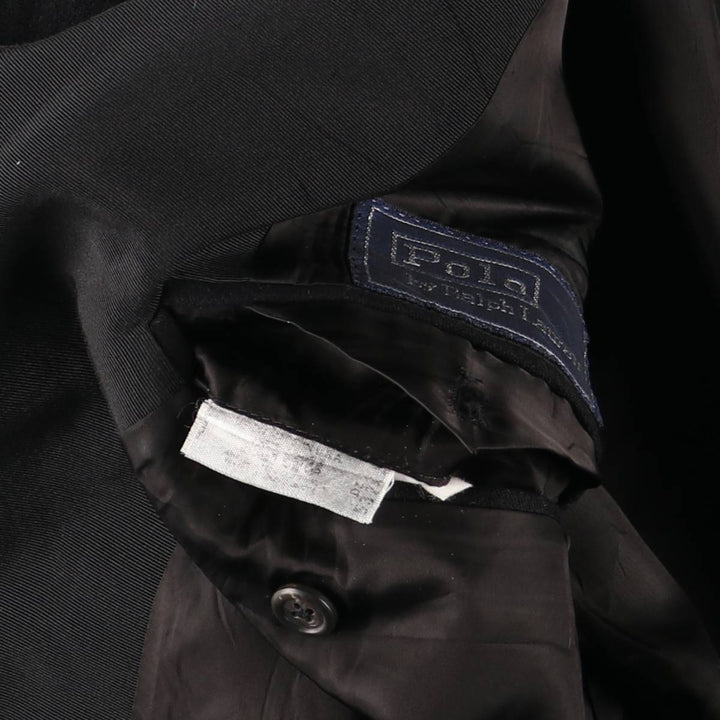 1990'S Ralph Lauren POLO by Ralph Lauren Double-breasted Peaked Lapel Blazer Tailored Jacket (Men's Size M) unclear black type Vintage Second Hand