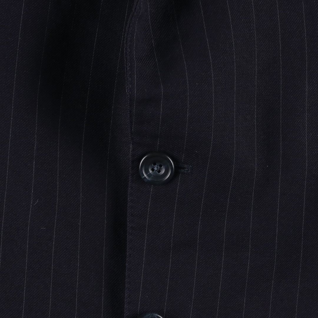 Aquascutum Stripe Pattern Wool Tailored Jacket, Made in England, Men's Size M (approx.) wool navy blue type Vintage Second Hand