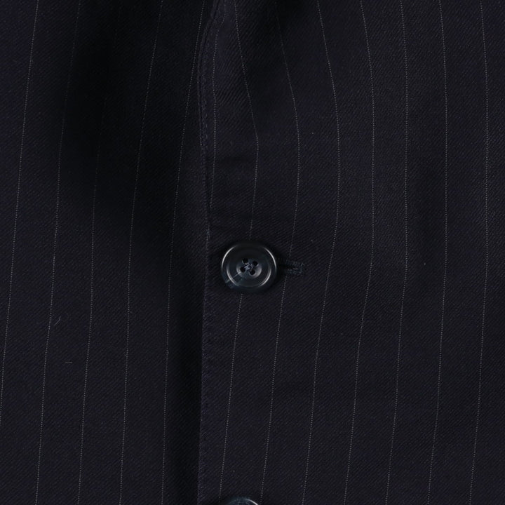 Aquascutum Stripe Pattern Wool Tailored Jacket, Made in England, Men's Size M (approx.) wool navy blue type Vintage Second Hand