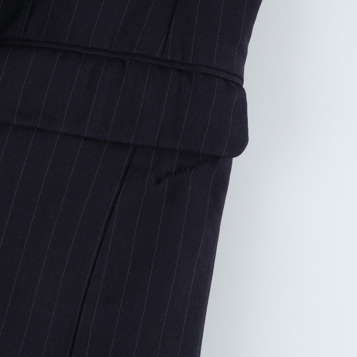 Aquascutum Stripe Pattern Wool Tailored Jacket, Made in England, Men's Size M (approx.) wool navy blue type Vintage Second Hand