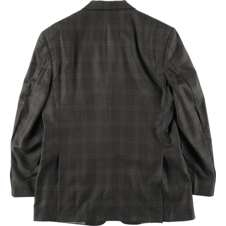HART SCHAFFNER MARX NORDSTROM Check Pattern Tailored Jacket, Made in USA, Men's Size L (approx.) unclear Khaki type Vintage Second Hand