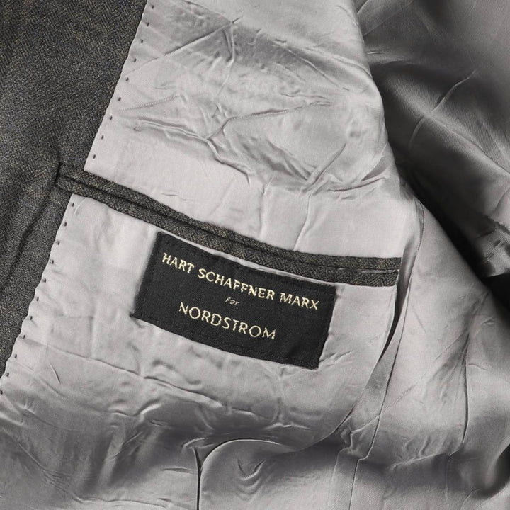 HART SCHAFFNER MARX NORDSTROM Check Pattern Tailored Jacket, Made in USA, Men's Size L (approx.) unclear Khaki type Vintage Second Hand