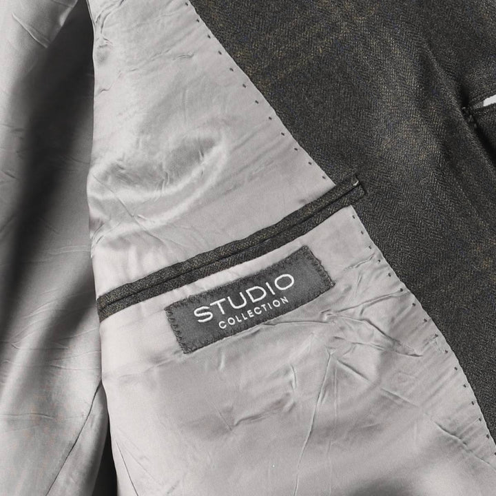 HART SCHAFFNER MARX NORDSTROM Check Pattern Tailored Jacket, Made in USA, Men's Size L (approx.) unclear Khaki type Vintage Second Hand