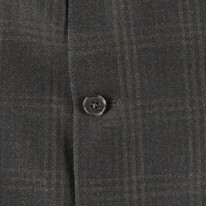 HART SCHAFFNER MARX NORDSTROM Check Pattern Tailored Jacket, Made in USA, Men's Size L (approx.) unclear Khaki type Vintage Second Hand