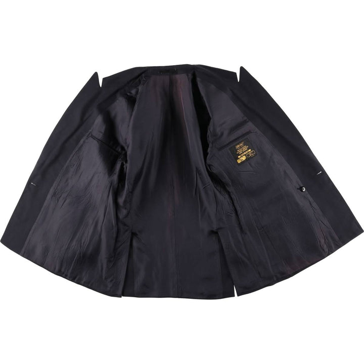 St.Michael double-breasted peaked lapel navy blazer tailored jacket, men's size M equivalent. polyester navy blue type Vintage Second Hand