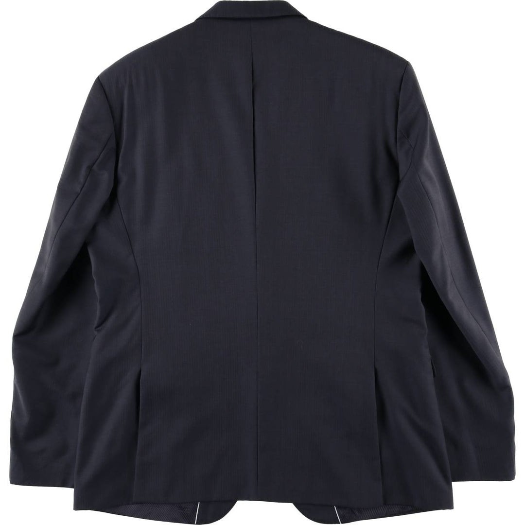 Hugo Boss wool tailored jacket, men's size L wool navy blue type Vintage Second Hand