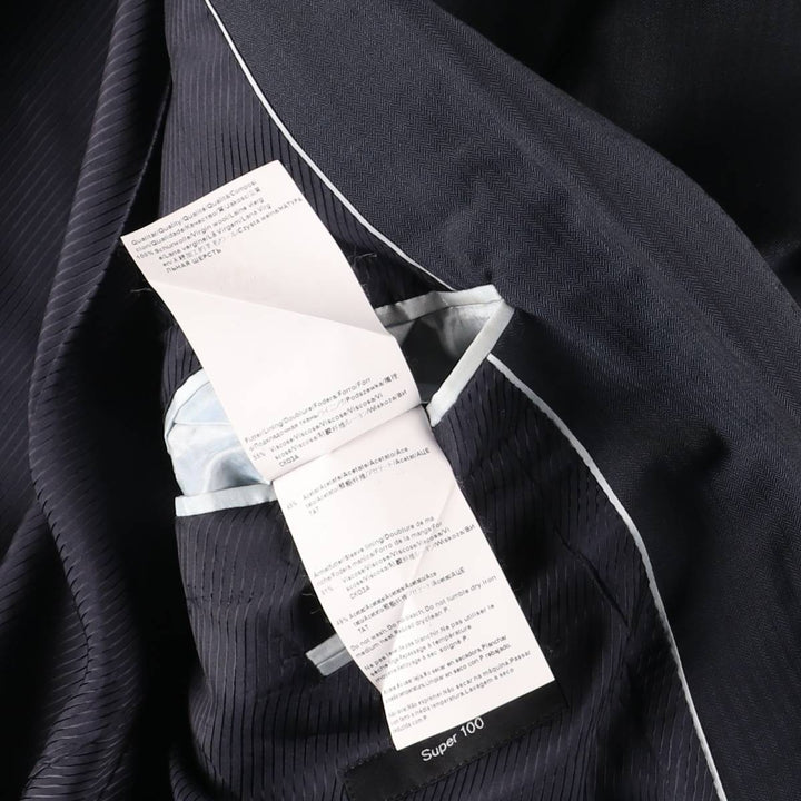 Hugo Boss wool tailored jacket, men's size L wool navy blue type Vintage Second Hand