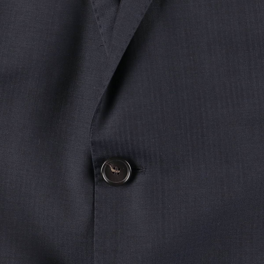Hugo Boss wool tailored jacket, men's size L wool navy blue type Vintage Second Hand
