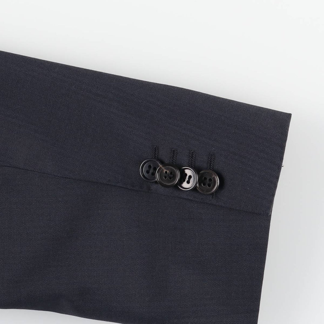 Hugo Boss wool tailored jacket, men's size L wool navy blue type Vintage Second Hand