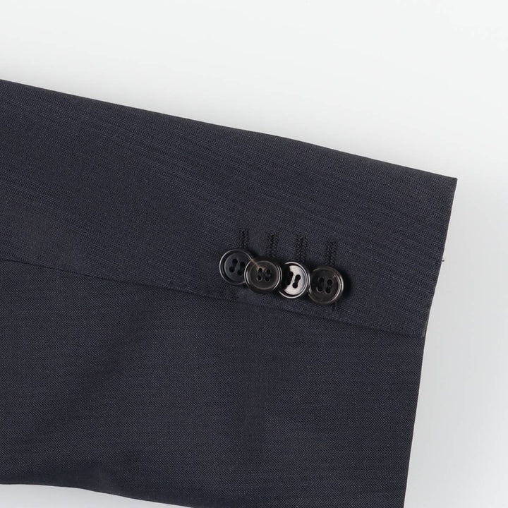 Hugo Boss wool tailored jacket, men's size L wool navy blue type Vintage Second Hand