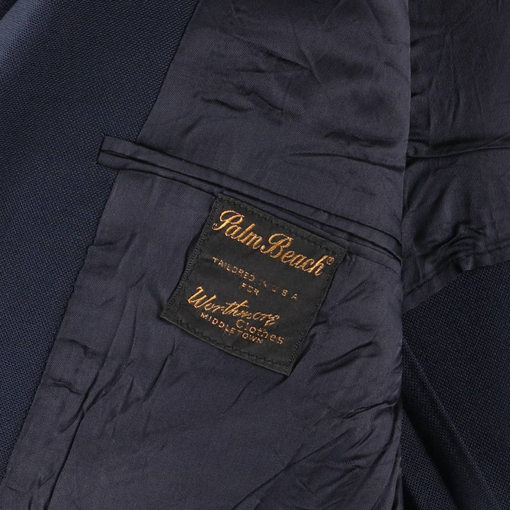 Palm Beach Navy Blazer, Tailored Jacket, Made in USA, Men's Size Medium unclear navy blue type Vintage Second Hand